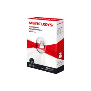 MERCUSYS : N150 Nano Wi-Fi USB Adapter SPEED: 150 Mbps at 2.4 GHz SPEC: 1× Internal Antenna, USB 2.0 FEATURE: Nano Size