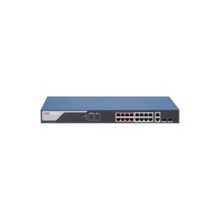 HIKVISION : Smart Managed 16-Port 100 Mbps PoE Switch, 16 × 100 Mbps PoE RJ45 ports, 2 × gigabit combos, AF/AT camera can re...