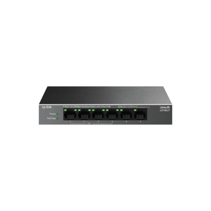 TPLINK : 6-Port 10/100 Mbps Desktop Switch with 4-Port PoE PORT: 4× 10/100 Mbps PoE Ports, 2× 10/100 Mbps Non-PoE Ports SPEC...