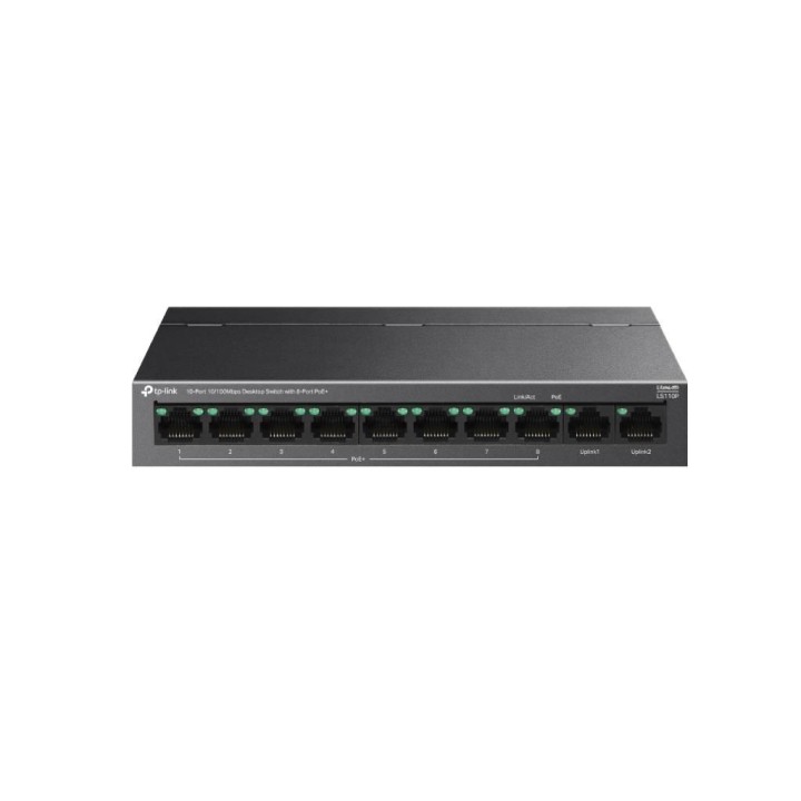 TPLINK : 10-Port 10/100 Mbps Desktop Switch with 8-Port PoE+ PORT: 8× 10/100 Mbps PoE+ Ports, 2× 10/100 Mbps Non-PoE Port SP...