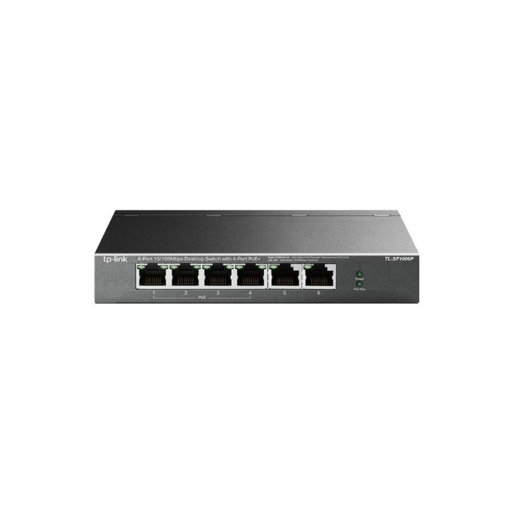 TPLINK : 6-Port 10/100Mbps Desktop PoE Switch with 4-Port PoE+,