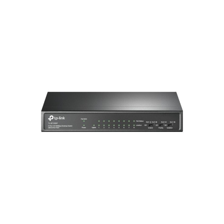 TPLINK : 9-Port 10/100Mbps Desktop Switch with 8-Port PoE+, 9× 10/100 Mbps RJ45 Ports (8× 10/100 Mbps 802.3af/at PoE+ ports)...