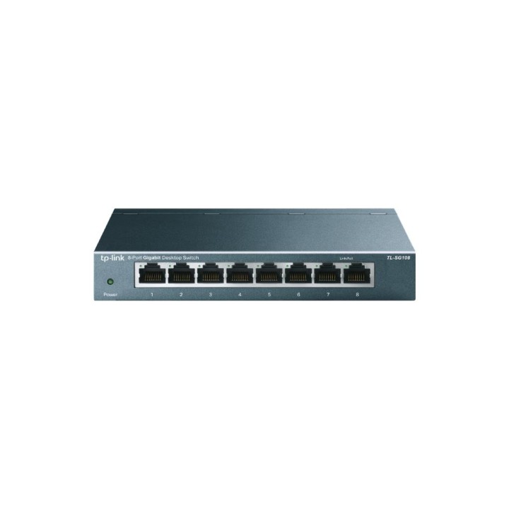 TPLINK : 8-port Desktop Gigabit Switch, 8 10/100/1000M RJ45 ports, steel case