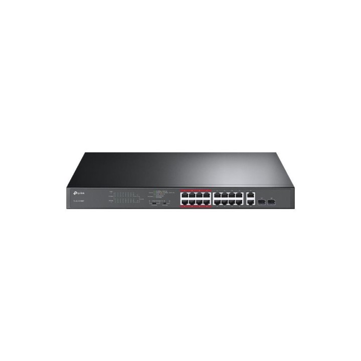 TPLINK : 16-Port 10/100Mbps + 2-Port Gigabit Unmanaged PoE Switch 16 PoE+ 10/100Mbps RJ45 ports, 2 Gigabit RJ45 ports and 2...