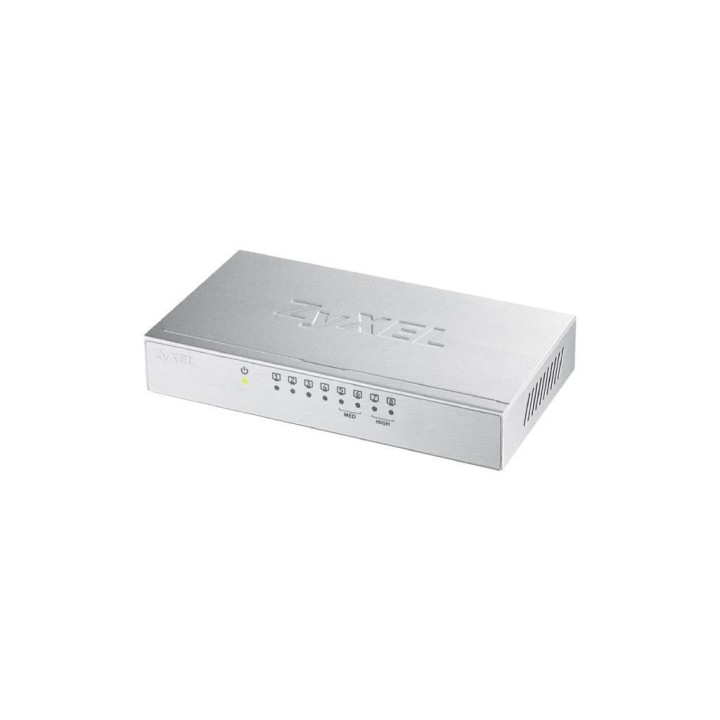 ZYXEL : 8-port GbE, Unmanaged Switch Metal Case, 3-Level QoS Port