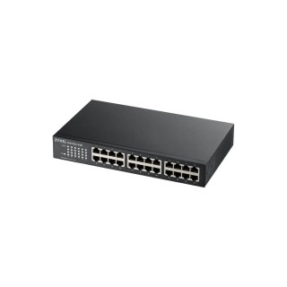 ZYXEL : 24 port GbE, Unmanaged Switch Metal Case, Rack-mount kit for installing 19" rack