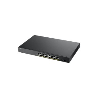 ZYXEL : 24-port GbE L2 PoE Smart Managed Switch + 2 SFP slots,, rackmount, 170 Watt