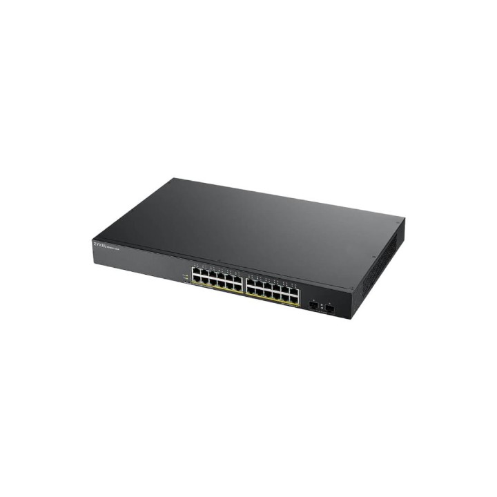 ZYXEL : 24-port GbE L2 PoE Smart Managed Switch + 2 SFP slots,, rackmount, 170 Watt