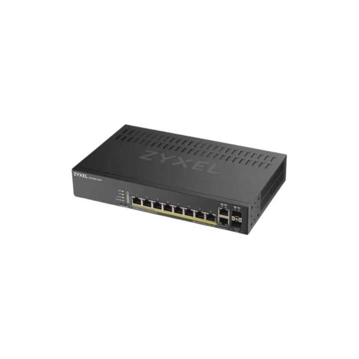 ZYXEL : 10 Port Smart Managed PoE Switch 8x1G + 2x1G Combo, 130 Watt PoE, fanless